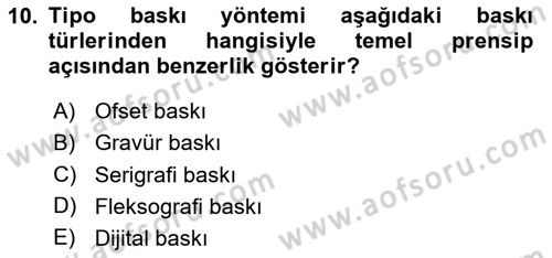 Sürdürülebilir Grafik Tasarım Dersi 2024 - 2025 Yılı Yaz Okulu Sınav Soruları 10. Soru