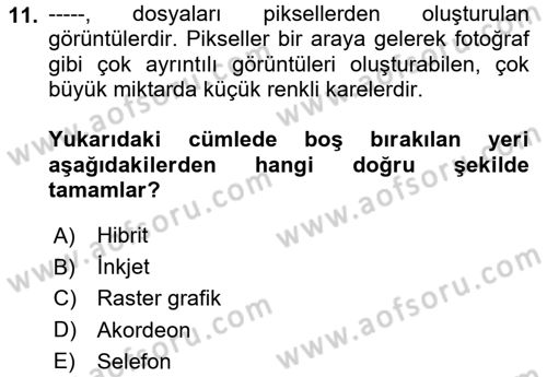 Sürdürülebilir Grafik Tasarım Dersi 2024 - 2025 Yılı Yaz Okulu Sınav Soruları 11. Soru