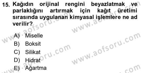 Sürdürülebilir Grafik Tasarım Dersi 2024 - 2025 Yılı Yaz Okulu Sınav Soruları 15. Soru