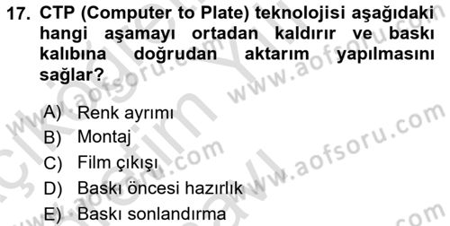 Sürdürülebilir Grafik Tasarım Dersi 2024 - 2025 Yılı Yaz Okulu Sınav Soruları 17. Soru