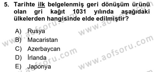 Sürdürülebilir Grafik Tasarım Dersi 2024 - 2025 Yılı Yaz Okulu Sınav Soruları 5. Soru