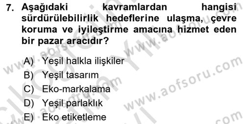 Sürdürülebilir Grafik Tasarım Dersi 2024 - 2025 Yılı Yaz Okulu Sınav Soruları 7. Soru