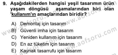 Sürdürülebilir Grafik Tasarım Dersi 2024 - 2025 Yılı Yaz Okulu Sınav Soruları 9. Soru