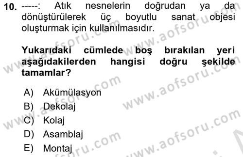 Sürdürülebilir Grafik Tasarım Dersi 2025 - 2026 Yılı (Vize) Ara Sınav Soruları 10. Soru