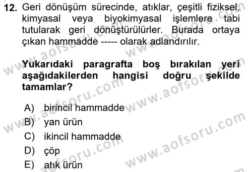 Sürdürülebilir Grafik Tasarım Dersi 2025 - 2026 Yılı (Vize) Ara Sınav Soruları 12. Soru