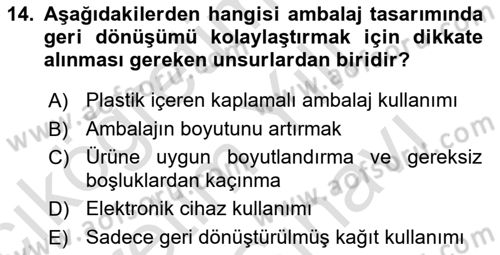 Sürdürülebilir Grafik Tasarım Dersi 2025 - 2026 Yılı (Vize) Ara Sınav Soruları 14. Soru