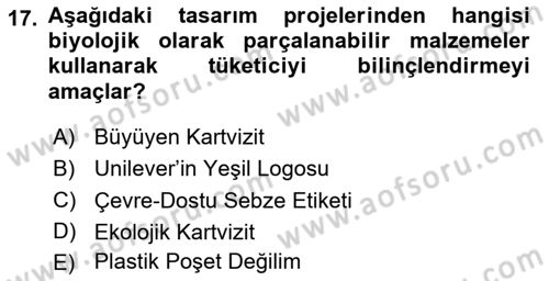 Sürdürülebilir Grafik Tasarım Dersi 2025 - 2026 Yılı (Vize) Ara Sınav Soruları 17. Soru