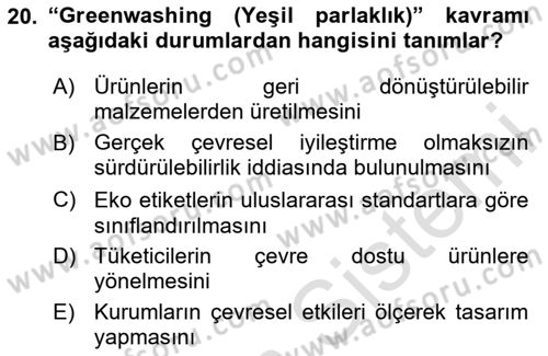 Sürdürülebilir Grafik Tasarım Dersi 2025 - 2026 Yılı (Vize) Ara Sınav Soruları 20. Soru