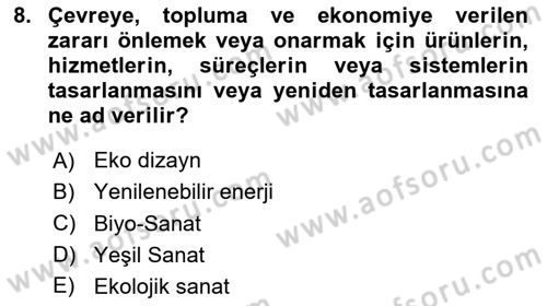 Sürdürülebilir Grafik Tasarım Dersi 2025 - 2026 Yılı (Vize) Ara Sınav Soruları 8. Soru
