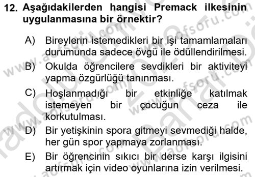 Eğitici İçerik Tasarımı Dersi 2023 - 2024 Yılı (Vize) Ara Sınav Soruları 12. Soru