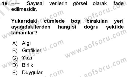 Eğitici İçerik Tasarımı Dersi 2023 - 2024 Yılı (Vize) Ara Sınav Soruları 16. Soru