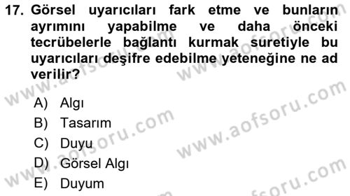 Eğitici İçerik Tasarımı Dersi 2023 - 2024 Yılı (Vize) Ara Sınav Soruları 17. Soru