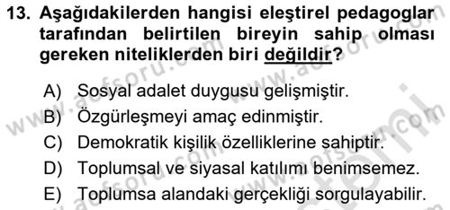 Eğitici İçerik Tasarımı Dersi 2023 - 2024 Yılı (Final) Dönem Sonu Sınav Soruları 13. Soru