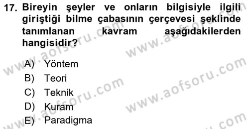 Eğitici İçerik Tasarımı Dersi 2023 - 2024 Yılı (Final) Dönem Sonu Sınav Soruları 17. Soru