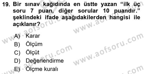 Eğitici İçerik Tasarımı Dersi 2023 - 2024 Yılı (Final) Dönem Sonu Sınav Soruları 19. Soru