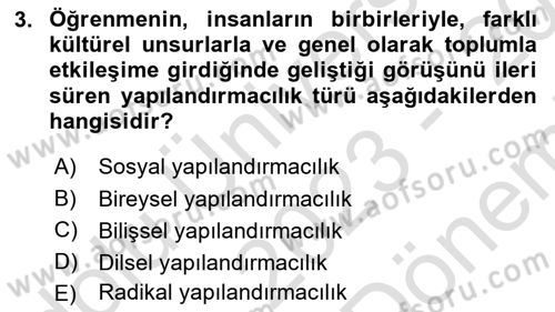 Eğitici İçerik Tasarımı Dersi 2023 - 2024 Yılı (Final) Dönem Sonu Sınav Soruları 3. Soru