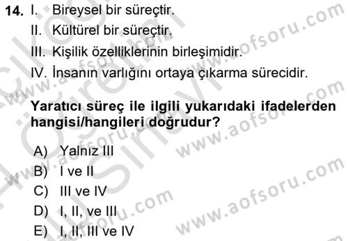 Eğitici İçerik Tasarımı Dersi 2023 - 2024 Yılı Yaz Okulu Sınav Soruları 14. Soru