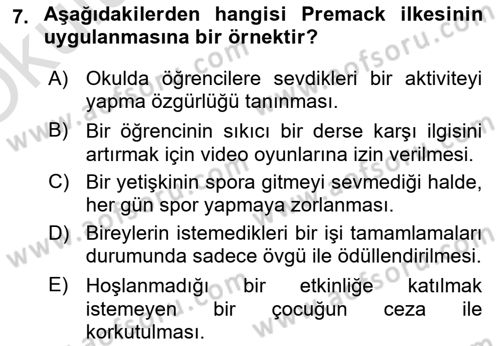 Eğitici İçerik Tasarımı Dersi 2023 - 2024 Yılı Yaz Okulu Sınav Soruları 7. Soru