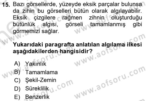 Eğitici İçerik Tasarımı Dersi 2024 - 2025 Yılı (Vize) Ara Sınav Soruları 15. Soru