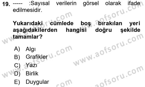 Eğitici İçerik Tasarımı Dersi 2024 - 2025 Yılı (Vize) Ara Sınav Soruları 19. Soru