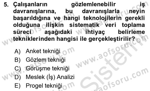 Eğitici İçerik Tasarımı Dersi 2024 - 2025 Yılı (Vize) Ara Sınav Soruları 5. Soru
