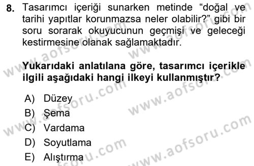 Eğitici İçerik Tasarımı Dersi 2024 - 2025 Yılı (Vize) Ara Sınav Soruları 8. Soru