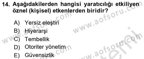 Eğitici İçerik Tasarımı Dersi 2024 - 2025 Yılı Yaz Okulu Sınav Soruları 14. Soru