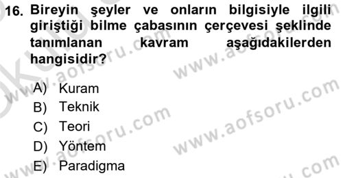 Eğitici İçerik Tasarımı Dersi 2024 - 2025 Yılı Yaz Okulu Sınav Soruları 16. Soru