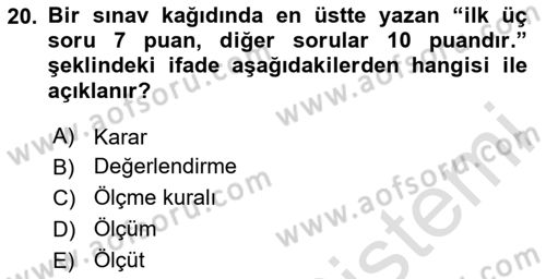 Eğitici İçerik Tasarımı Dersi 2024 - 2025 Yılı Yaz Okulu Sınav Soruları 20. Soru