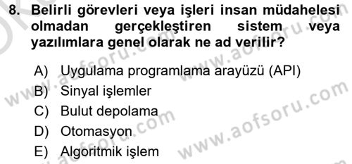 Eğitici İçerik Tasarımı Dersi 2024 - 2025 Yılı Yaz Okulu Sınav Soruları 8. Soru