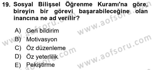 Eğitici İçerik Tasarımı Dersi 2025 - 2026 Yılı (Vize) Ara Sınav Soruları 19. Soru
