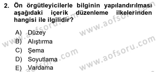 Eğitici İçerik Tasarımı Dersi 2025 - 2026 Yılı (Vize) Ara Sınav Soruları 2. Soru