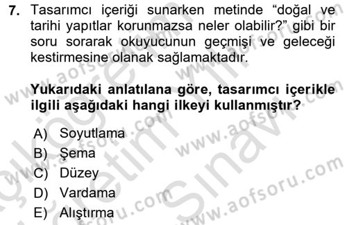 Eğitici İçerik Tasarımı Dersi 2025 - 2026 Yılı (Vize) Ara Sınav Soruları 7. Soru