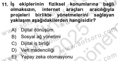 Eğitici İçerik Tasarımı Dersi 2025 - 2026 Yılı (Final) Dönem Sonu Sınav Soruları 11. Soru
