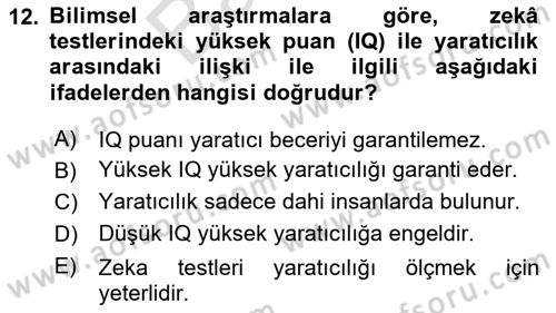 Eğitici İçerik Tasarımı Dersi 2025 - 2026 Yılı (Final) Dönem Sonu Sınav Soruları 12. Soru