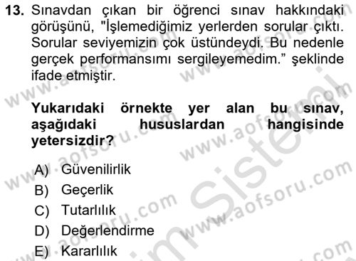 Eğitici İçerik Tasarımı Dersi 2025 - 2026 Yılı (Final) Dönem Sonu Sınav Soruları 13. Soru