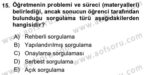 Eğitici İçerik Tasarımı Dersi 2025 - 2026 Yılı (Final) Dönem Sonu Sınav Soruları 15. Soru