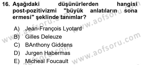 Eğitici İçerik Tasarımı Dersi 2025 - 2026 Yılı (Final) Dönem Sonu Sınav Soruları 16. Soru
