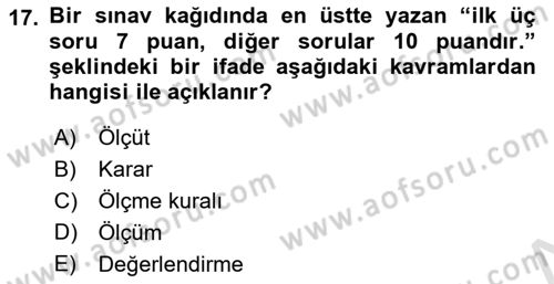 Eğitici İçerik Tasarımı Dersi 2025 - 2026 Yılı (Final) Dönem Sonu Sınav Soruları 17. Soru