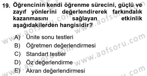 Eğitici İçerik Tasarımı Dersi 2025 - 2026 Yılı (Final) Dönem Sonu Sınav Soruları 19. Soru