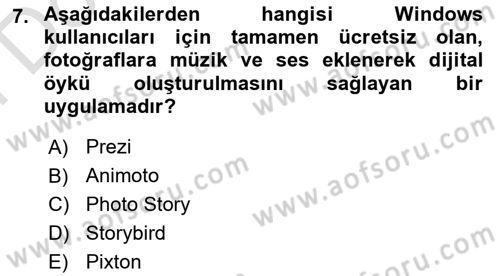 Eğitici İçerik Tasarımı Dersi 2025 - 2026 Yılı (Final) Dönem Sonu Sınav Soruları 7. Soru