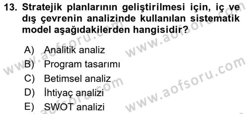 Eğitici İçerik Tasarımı Dersi 2025 - 2026 Yılı Yaz Okulu Sınav Soruları 13. Soru