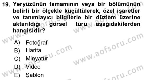 Eğitici İçerik Tasarımı Dersi 2025 - 2026 Yılı Yaz Okulu Sınav Soruları 19. Soru