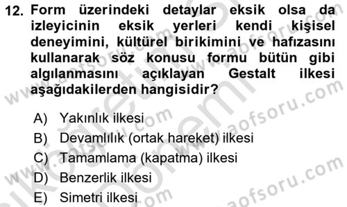 Ambalaj Tasarımı Dersi 2023 - 2024 Yılı (Vize) Ara Sınav Soruları 12. Soru