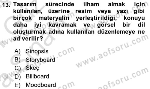 Ambalaj Tasarımı Dersi 2023 - 2024 Yılı (Vize) Ara Sınav Soruları 13. Soru