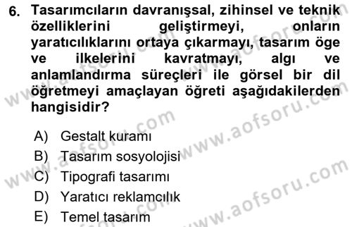Ambalaj Tasarımı Dersi 2023 - 2024 Yılı (Vize) Ara Sınav Soruları 6. Soru