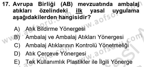 Ambalaj Tasarımı Dersi 2023 - 2024 Yılı (Final) Dönem Sonu Sınav Soruları 17. Soru