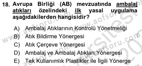 Ambalaj Tasarımı Dersi 2023 - 2024 Yılı Yaz Okulu Sınav Soruları 18. Soru