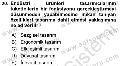 Ambalaj Tasarımı Dersi Ara Sınavı Deneme Sınav Soruları 20. Soru