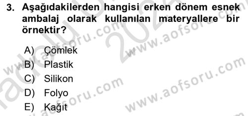Ambalaj Tasarımı Dersi Ara Sınavı Deneme Sınav Soruları 3. Soru